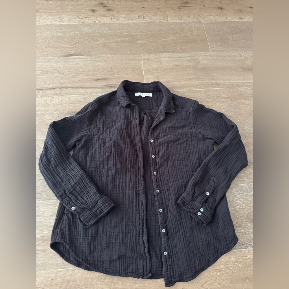 XiRENA Black Casual Button Down Shirt